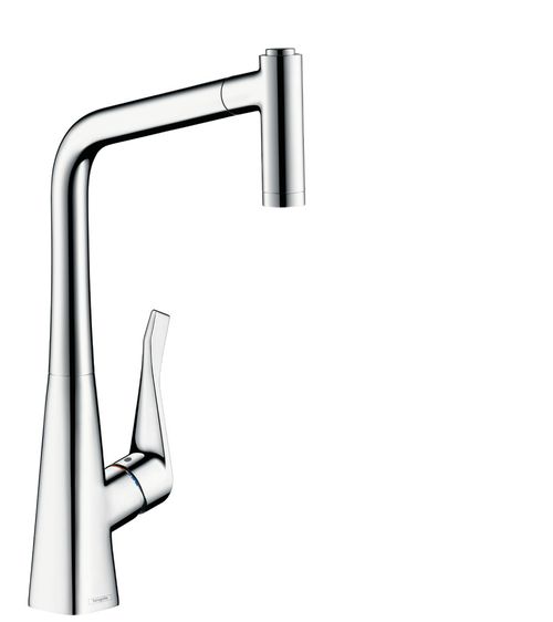 Hansgrohe-HG-Metris-M71-Einhebel-Kuechenmischer-320-Eco-Ausziehbrause-2jet-Chrom-14780000 gallery number 1